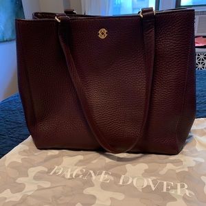 Dagne Dover medium Allyn tote in Oxblood leather